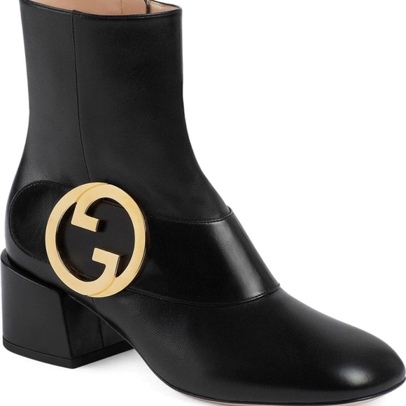 GUCCI Blondie Interlocking GG Medallion Logo Ankle Boots | W11 - Picture 1 of 13